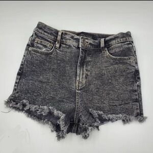 Kendall & Kylie The Drifter High Rise Black Denim Shorts